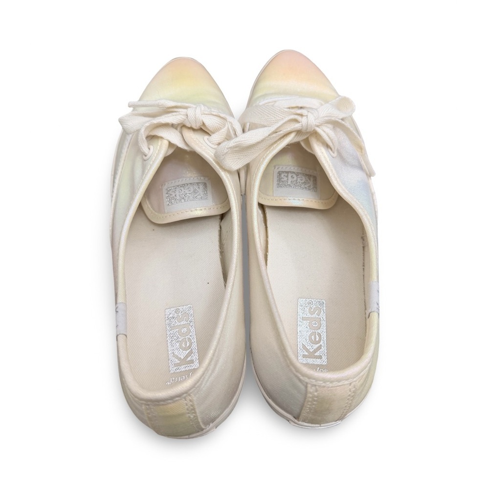 Keds Point Pearlized Lace Up Sneaker In White Size 7 - Picture 3 of 7